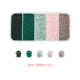 9000Pcs 2mm Crystal Seed Bead Spacer Glass Beads Set