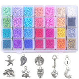 9000pcs 3mm Czech Glass Seed Beads Belt Box Set