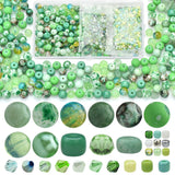 900pcs Green Glass Beads Jewelry Making Kit 8mm Round Beads 4mm Bicone Crystal
