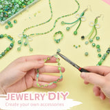 900pcs Green Glass Beads Jewelry Making Kit 8mm Round Beads 4mm Bicone Crystal