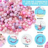 900pcs Pink Glass Beads Jewelry Making Kit