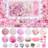 900pcs Pink Glass Beads Jewelry Making Kit