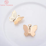 20PCS 24K Brass Butterfly Charms Pendants for DIY Jewelry