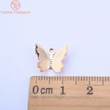 20PCS 24K Brass Butterfly Charms Pendants for DIY Jewelry