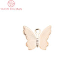 20PCS 24K Brass Butterfly Charms Pendants for DIY Jewelry