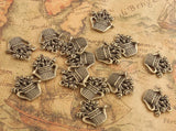 90PCS Antique Silver Bronze Water Bottle Charms