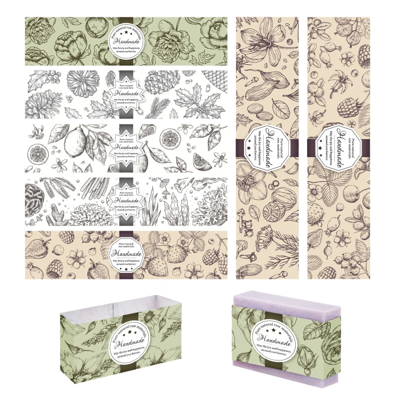 90Pcs Soap Wrapping Paper Box for Homemade Soap Flower Design