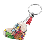90Pcs Acrylic Clear Heart Keychain Blanks with Tassel Key Rings