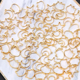 90Pcs Cat Moon Star Resin Frame Open Bezels Setting Blank Pendant Jewelry DIY
