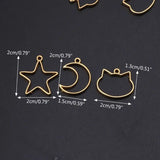 90Pcs Cat Moon Star Resin Frame Open Bezels Setting Blank Pendant Jewelry DIY