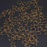 90Pcs Cat Moon Star Resin Frame Open Bezels Setting Blank Pendant Jewelry DIY