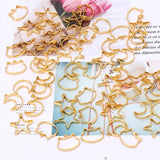 90Pcs Cat Moon Star Resin Frame Open Bezels Setting Blank Pendant Jewelry DIY