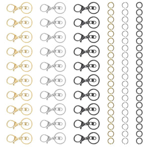 90Pcs Jump Rings Metal Swivel Clasps Lobster Claw Clasps