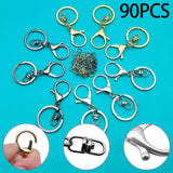 90Pcs Jump Rings Metal Swivel Clasps Lobster Claw Clasps