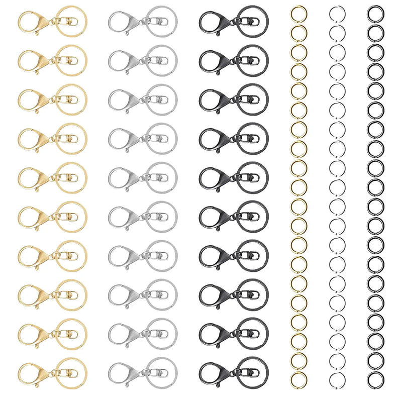 90Pcs Jump Rings Metal Swivel Clasps Lobster Claw Clasps