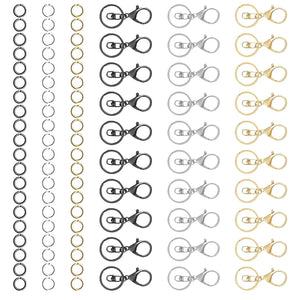 90Pcs Jump Rings Metal Swivel Clasps Lobster Claw Clasps