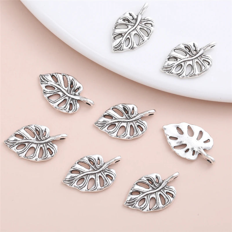 90Pcs Leaf Charm Metal Accessories for DIY Jewelry Making