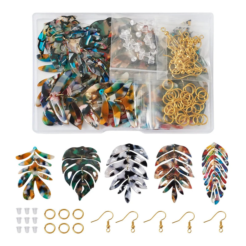 90Pcs Monstera Leaf Earring Kit for DIY Jewelry Making