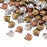 90Pcs Tibetan Style Cat Head Spacer Beads 8x8mm