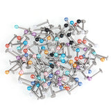 90pcs Acrylic Ball Lip Labret Rings Stainless Steel Barbell Ear Tragus