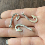 90pcs 13*30mm two-color anchor hook pendant DIY bracelet leather rope buckle