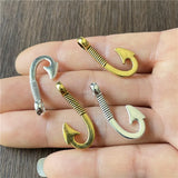 90pcs 13*30mm two-color anchor hook pendant DIY bracelet leather rope buckle