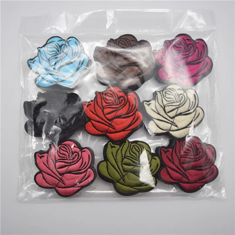 90pcs Ironed On Rose Patch Embroidery Clothing Accessories