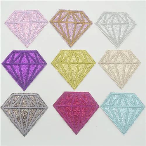 90pcs Colorful Diamond Iron on Patches Clothing