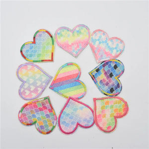 90pcs Love Embroidered DIY Clothing Patch Golden Onion Cloth Paste