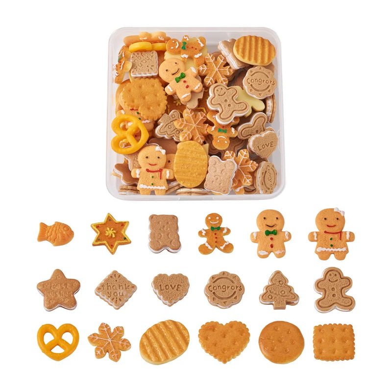 90pcs Food Biscuits Resin Cabochons Scrapbooking DIY Jewelry Craft