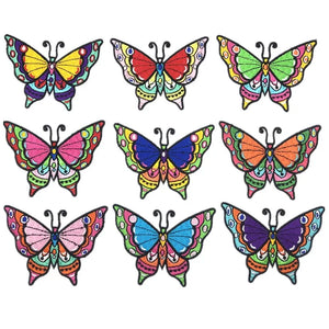 90pcs Butterfly Iron On Patch Sew Embroidered Fabric Stickers DIY Sewing Craft
