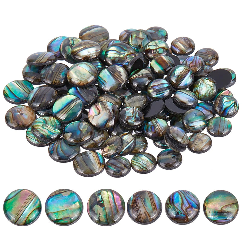 90pcs Abalone Shell Cabochons 8mm 10mm DIY Jewelry Making Spacers