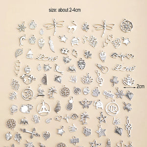 90pcs Mixed Animal Leaf Heart Charms DIY Jewelry Making