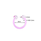 Acrylic Glitter Nose Septum Piercing Hoop