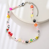 90s Pearl Heart Mushroom Yin Yang Smiley Necklace