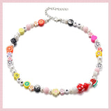 90s Pearl Heart Mushroom Yin Yang Smiley Necklace