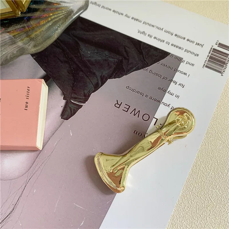 Smooth Bone Metal Hair Clip Punk 90s 2000s