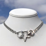 90s Star Hollow Metal Pendant Necklace