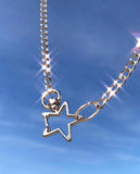 90s Star Hollow Metal Pendant Necklace