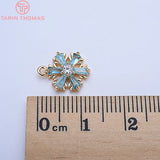4PCS 13x10MM 24K Brass Snowflake Charms Pendants DIY Findings Accessories