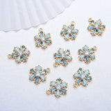4PCS 13x10MM 24K Brass Snowflake Charms Pendants DIY Findings Accessories