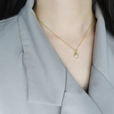92.5 Silver Charm Necklace With Agate Fine Jewelry