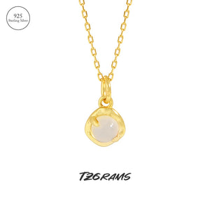 92.5 Silver Charm Necklace With Agate Fine Jewelry