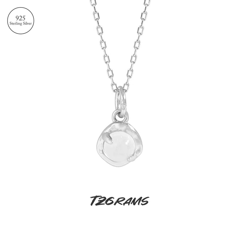 92.5 Silver Charm Necklace With Agate Fine Jewelry
