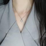 92.5 Silver Charm Necklace With Agate Fine Jewelry