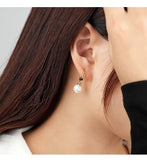 Silver Plated Minimalist Earrings with Natural Pearl