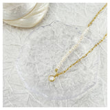 925 Silver Baroque Pearl Plated Necklace Fine Jewelry