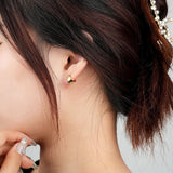 92.5 Sterling Silver Minimalistic Earrings Textured Fine Jewelry