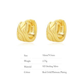 92.5 Sterling Silver Minimalistic Earrings Textured Fine Jewelry