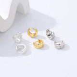 92.5 Sterling Silver Minimalistic Earrings Textured Fine Jewelry